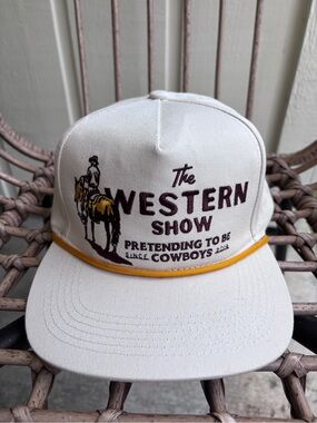 The Western Show Cream Snapback Hat with Mustard Trim